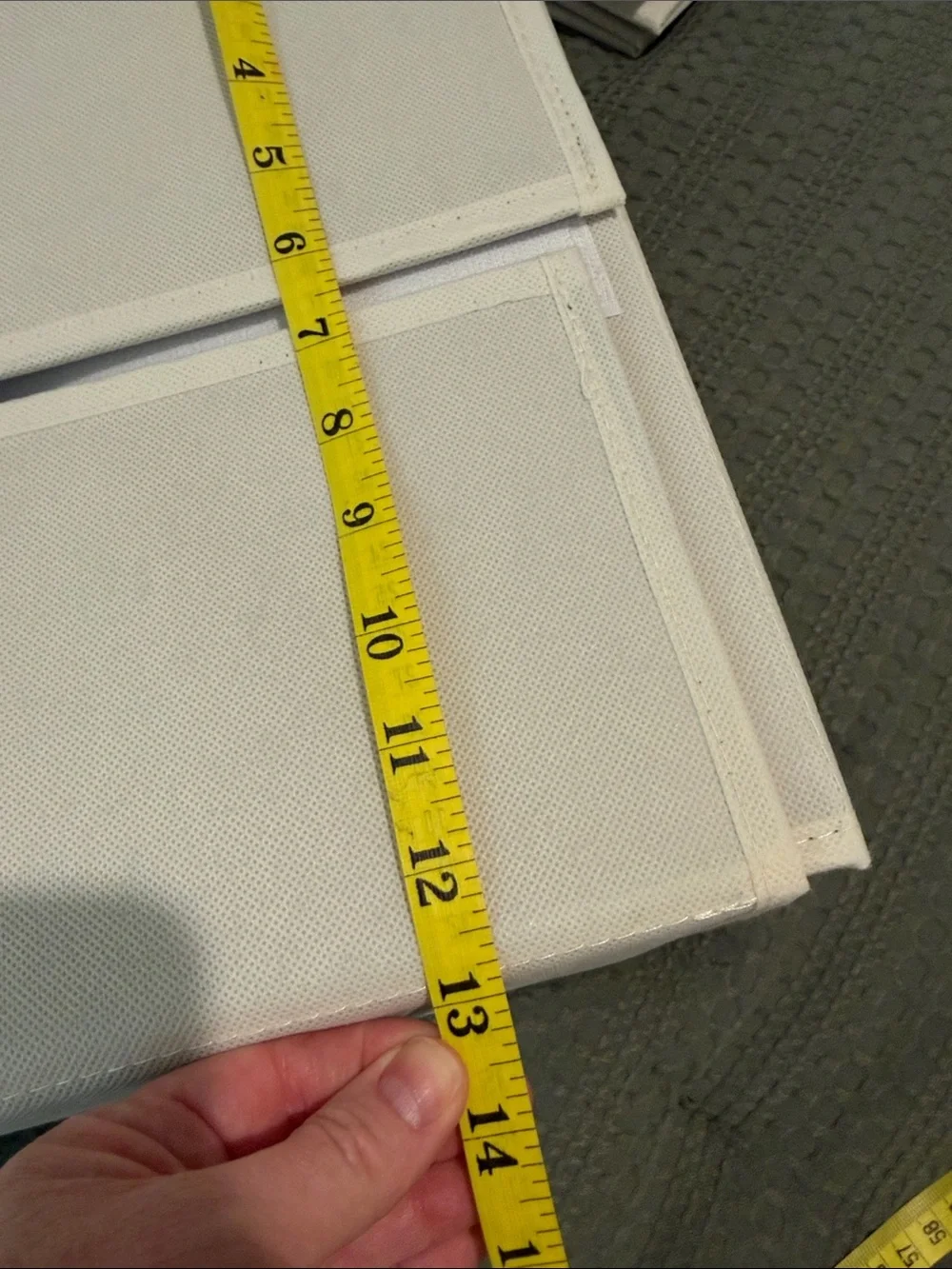 Set of 5 Cream Fabric Storage Binder with Brown Accent - Home Accents closet